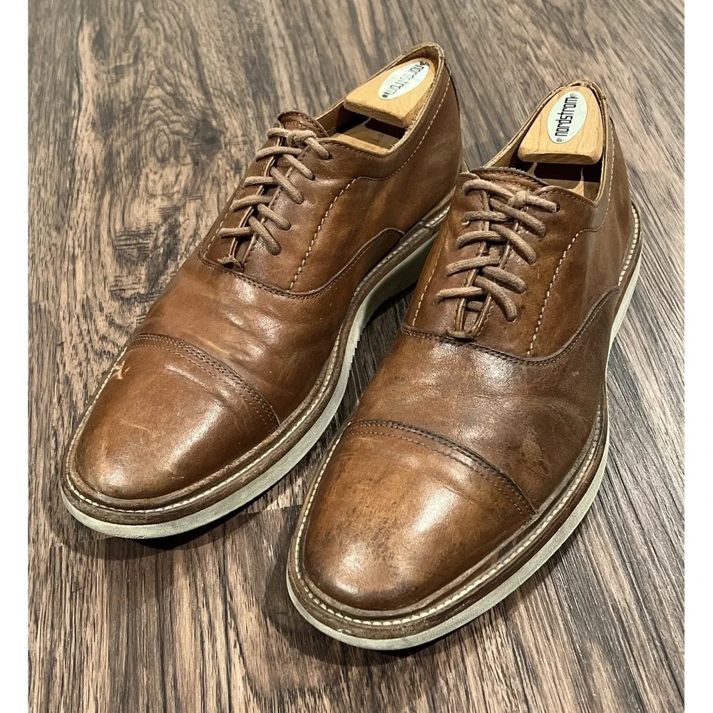 Frye Paul Lt Bal Tan Oxford Dress Shoes 3480757 Men's Size 9.5D
